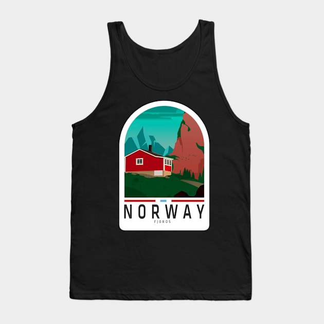 Norway Fjords Sticker, Norway lovers, Happy country, Travel Tank Top by norwayraw